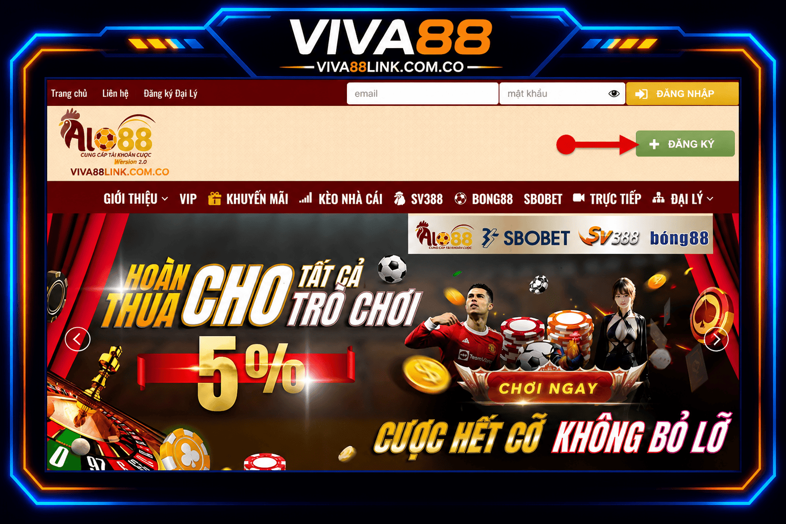 Bước 1: Truy cập trang chủ Viva88 Bước 1: Truy cập trang chủ Viva88
