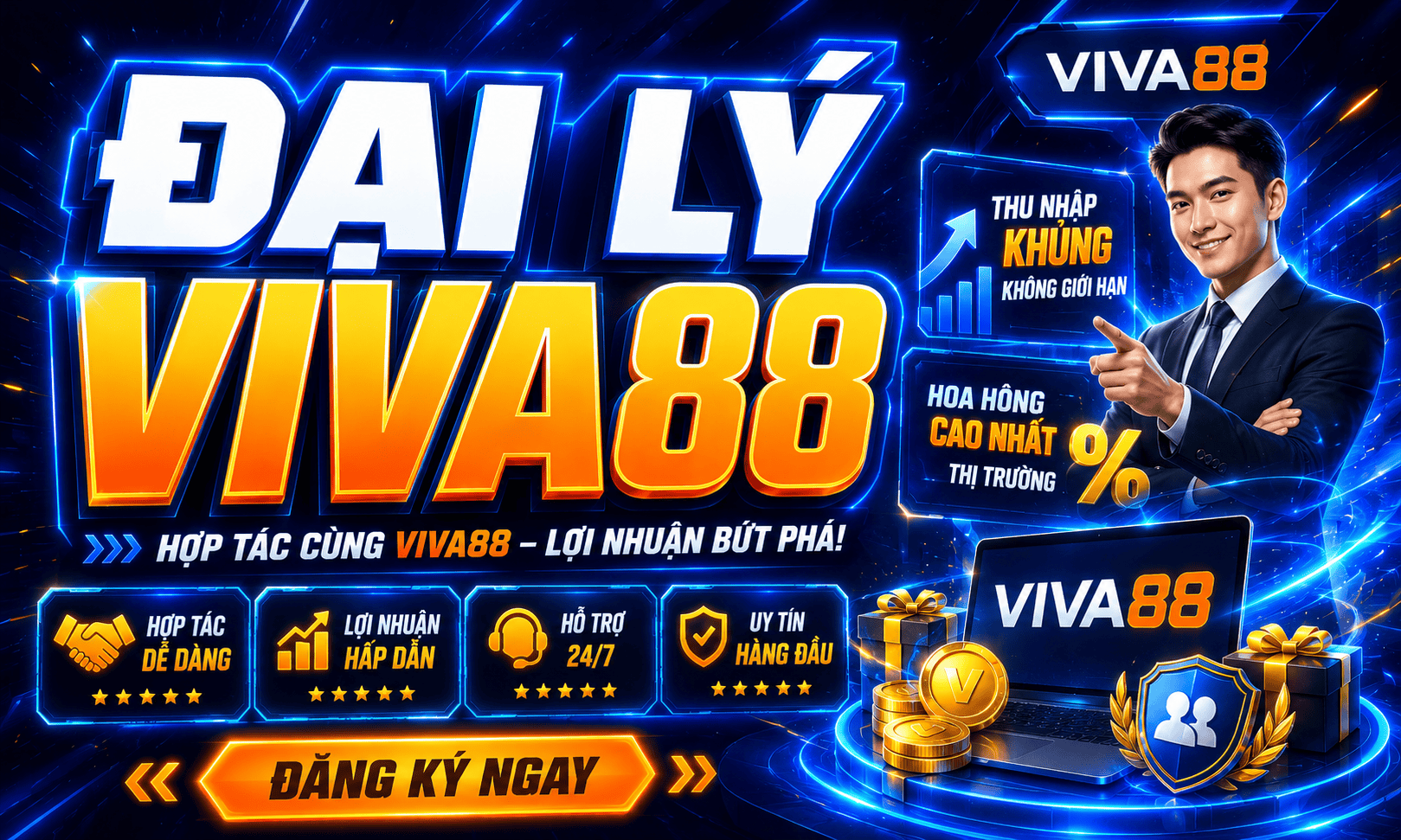 Đại lý Viva88 - Khám phá cơ chế chia sẻ doanh thu và quyền lợi nổi bật Dai ly Viva88 - Kham pha co che chia se doanh thu va quyen loi noi bat