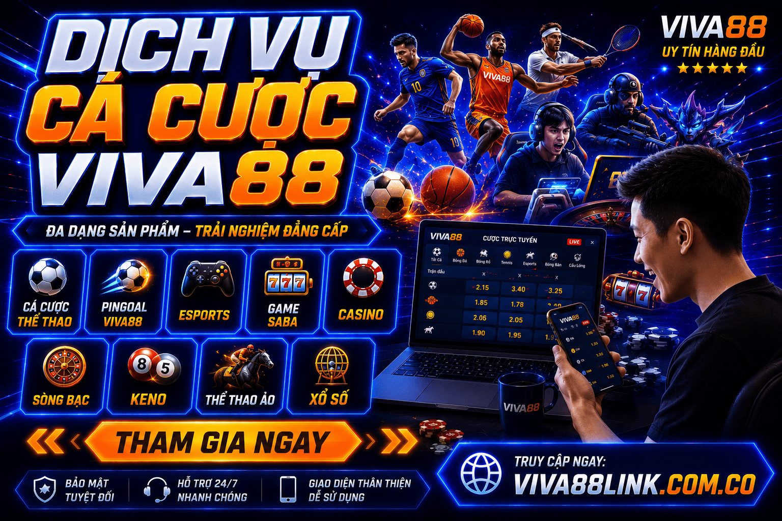 Dịch Vụ Viva88 - Khám phá hệ sinh thái cá cược trực tuyến đa dạng Dich Vu Viva88 - Kham pha he sinh thai ca cuoc truc tuyen da dang