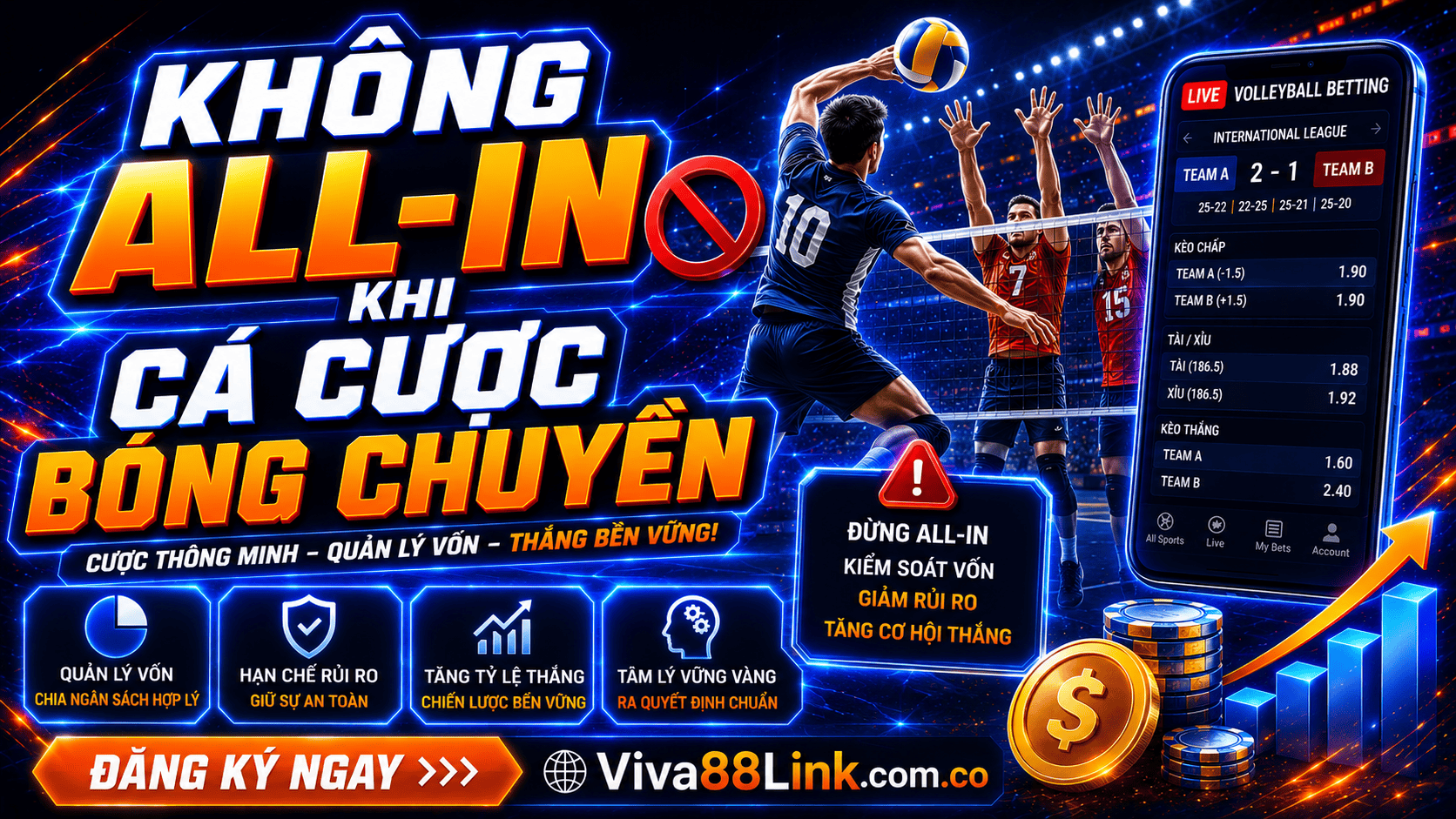 Không nên all-in vào bất kỳ kèo cược nào trong trận đấu Không nên all-in vào bất kỳ kèo cược nào trong trận đấu
