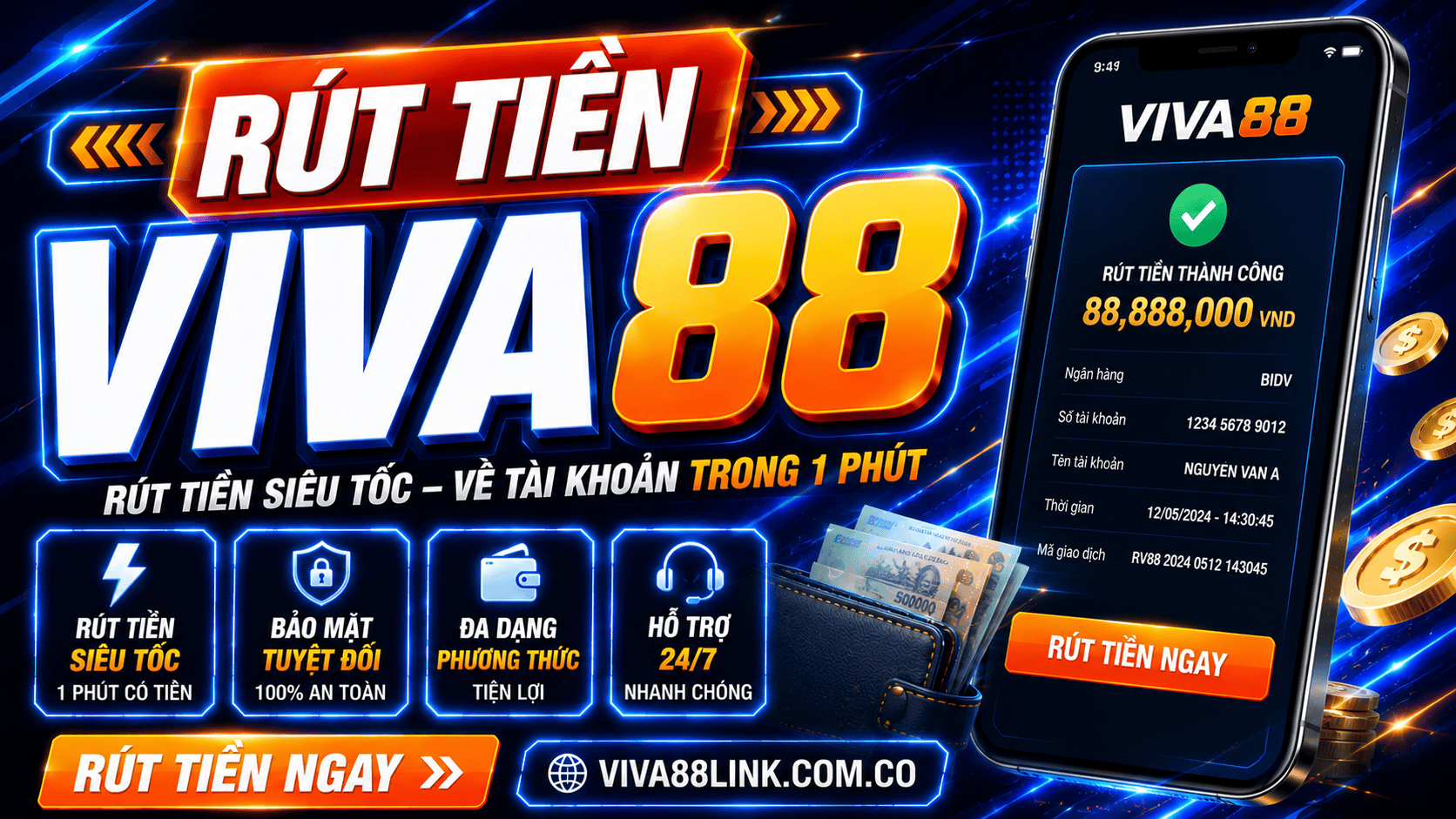 Rút tiền Viva88 Rút tiền Viva88