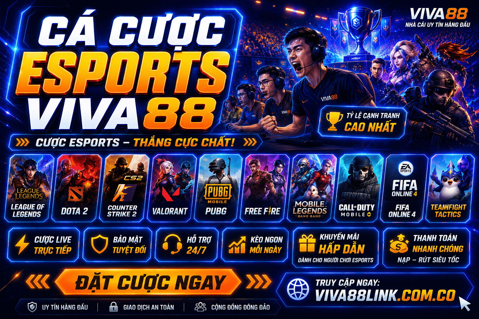 Thể thao điện tử Viva88 - Trải nghiệm cá cược Esports đơn giản, nhanh và đầy cuốn hút The thao dien tu Viva88 - Trai nghiem ca cuoc Esports don gian, nhanh va day cuon hut