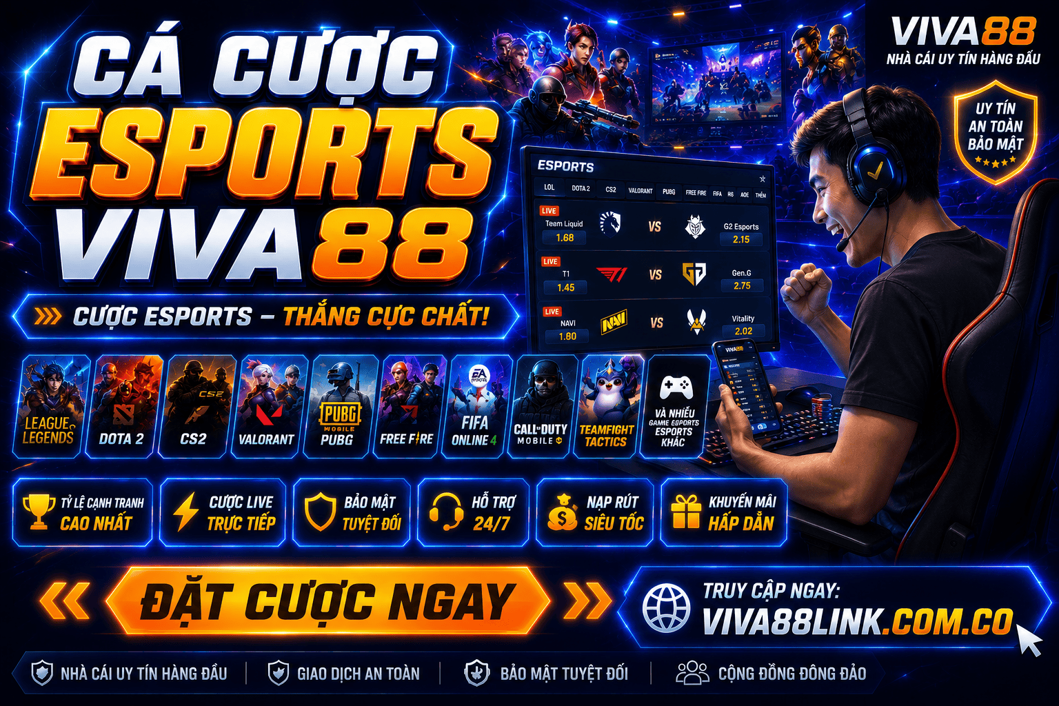 Thể thao điện tử Viva88 - Trải nghiệm cá cược Esports đơn giản, nhanh và đầy cuốn hút 2 The thao dien tu Viva88 - Trai nghiem ca cuoc Esports don gian, nhanh va day cuon hut 2