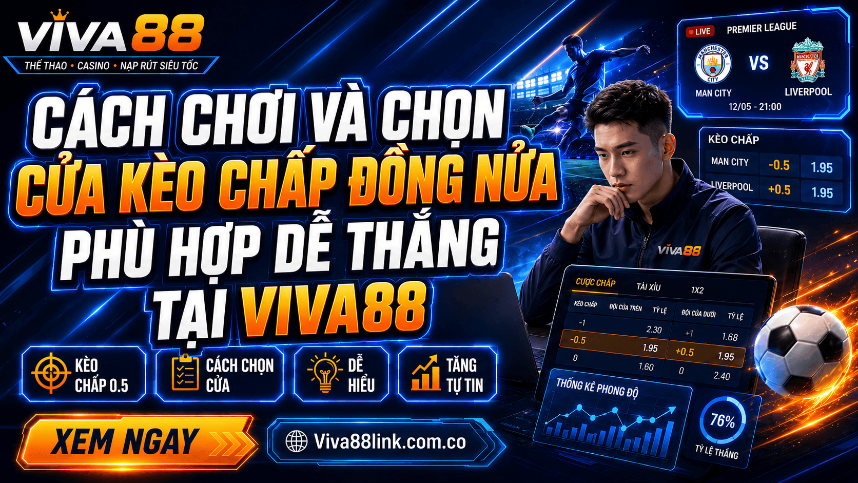 Cách chơi và chọn cửa kèo chấp đồng nửa phù hợp dễ thắng tại Viva88 Cách chơi và chọn cửa kèo chấp đồng nửa phù hợp dễ thắng tại Viva88