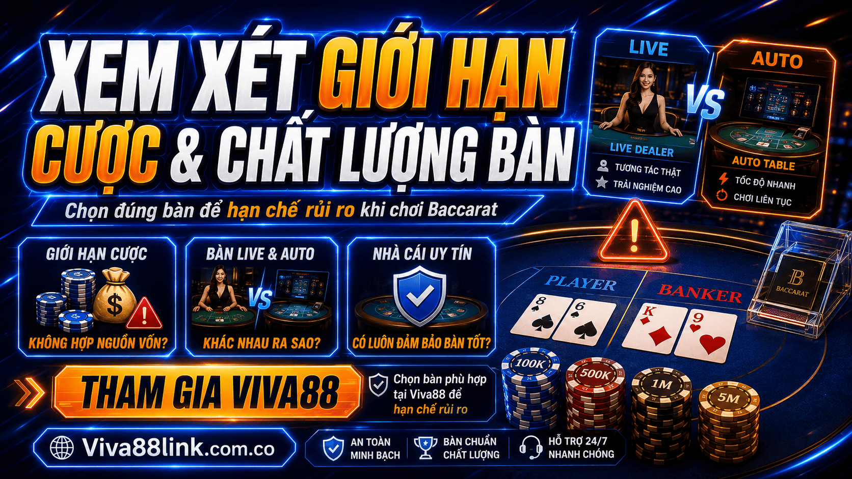 Xem xét giới hạn cược và chất lượng bàn Xem xét giới hạn cược và chất lượng bàn