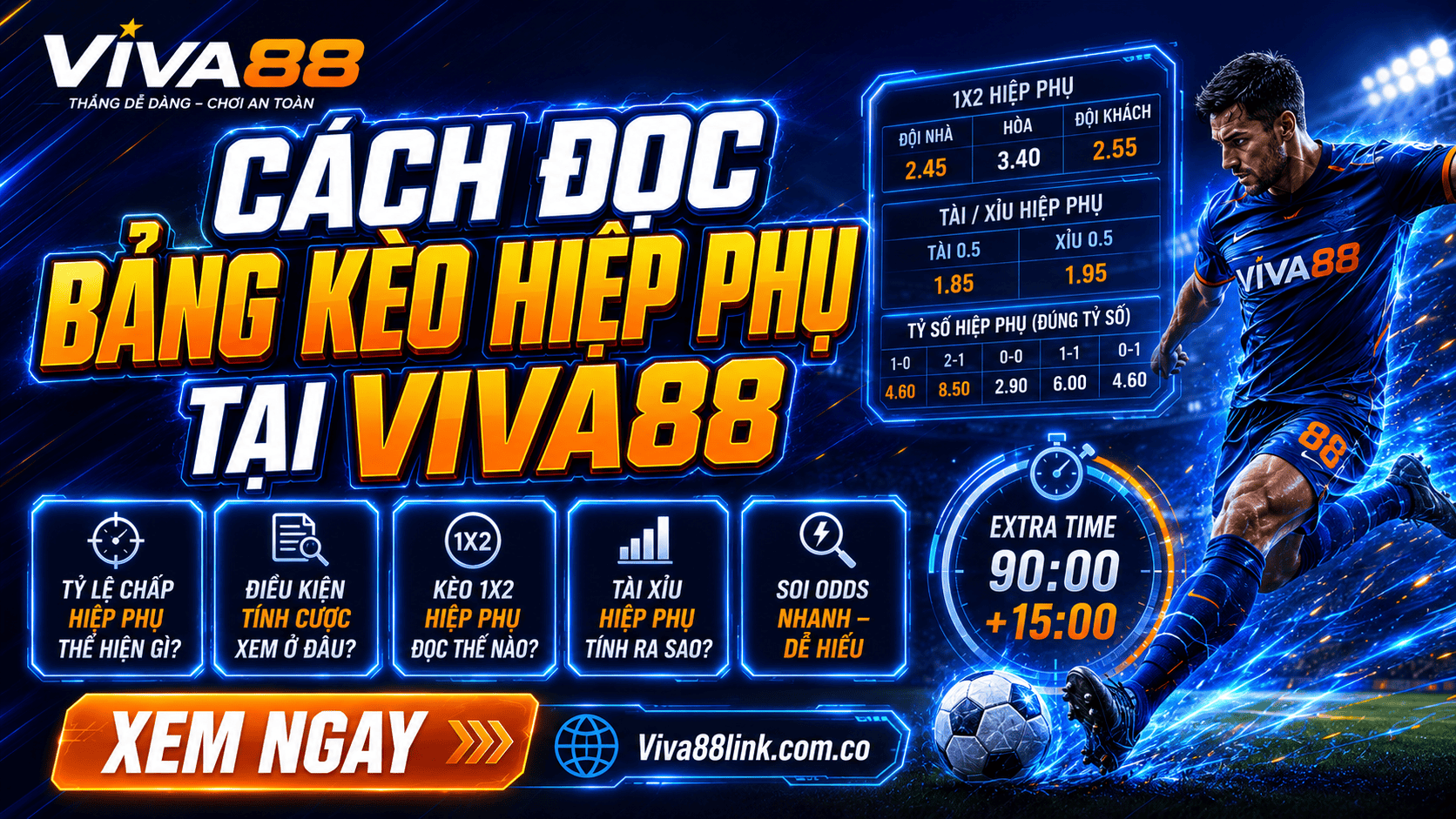Kèo hiệp phụ là gì? Cách đọc kèo và tính cược tại Viva88 Kèo hiệp phụ là gì? Cách đọc kèo và tính cược tại Viva88
