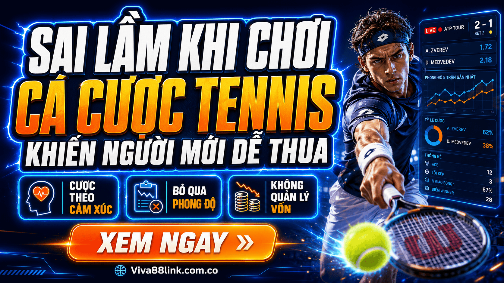 Sai lầm khi chơi cá cược tennis khiến người mới dễ thua Sai lầm khi chơi cá cược tennis khiến người mới dễ thua