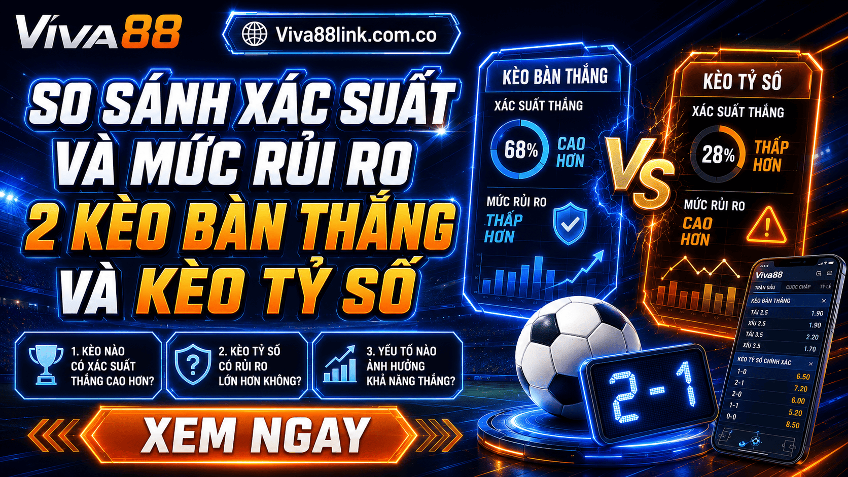 So sánh xác suất và mức rủi ro 2 kèo kèo bàn thắng và kèo tỷ số So sánh xác suất và mức rủi ro 2 kèo kèo bàn thắng và kèo tỷ số