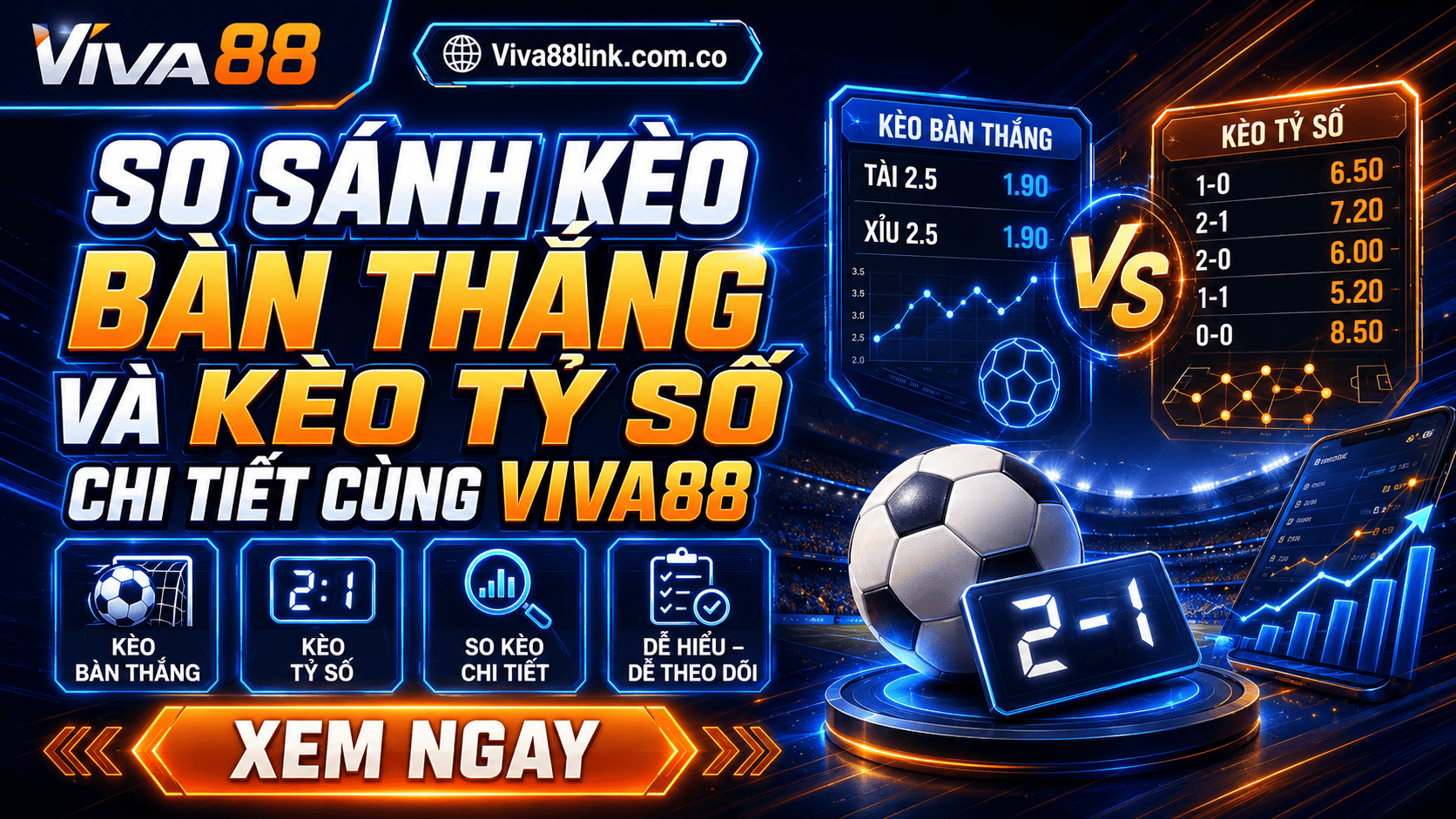 So sánh kèo bàn thắng và kèo tỷ số chi tiết cùng Viva88 So sánh kèo bàn thắng và kèo tỷ số chi tiết cùng Viva88